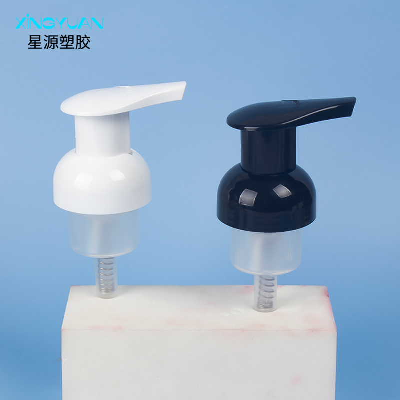 星源按壓式塑料泡沫泵頭 左右鎖洗手液洗面奶按壓泵頭 化妝護膚起泡慕斯泵頭定制